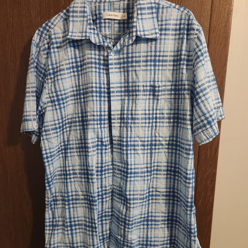 Calvin Klein Men's Blue Checkered Shirt